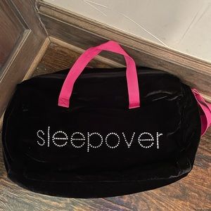 Like new - black velvet sleepover duffle bag